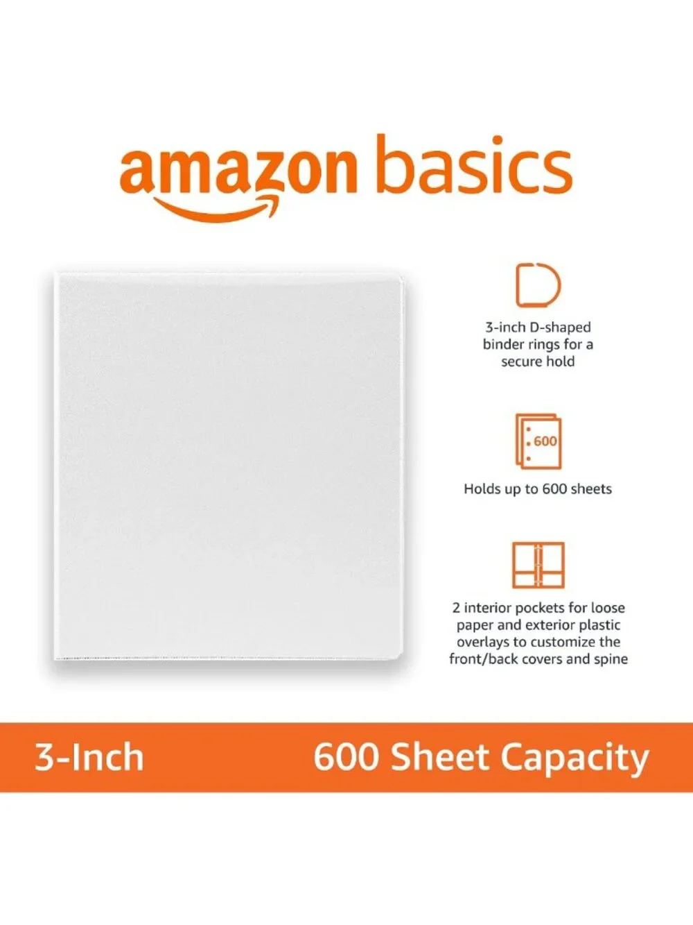 3-Inch D-Ring Binders, 2-Pack - Perfect for School, Home Office & Paper Storage